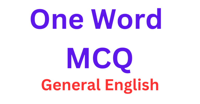 One Word Substitution MCQ
