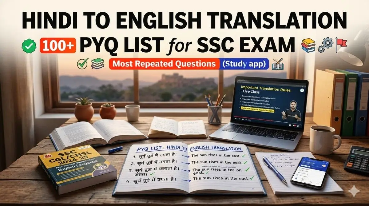 Hindi to English Translation PYQ List for SSC Exam