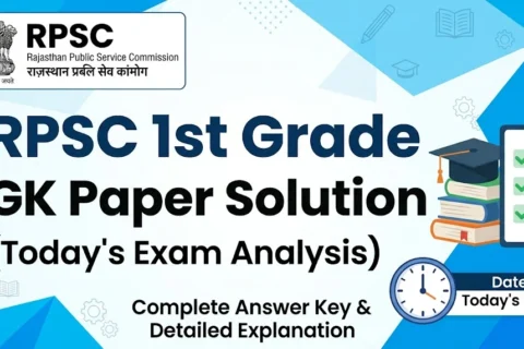 Rajasthan 1st Grade GK Paper 2026