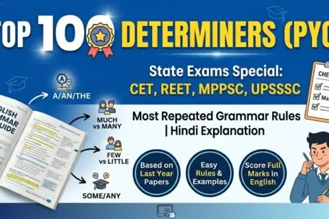 Rules of Determiners for Competitive Exams