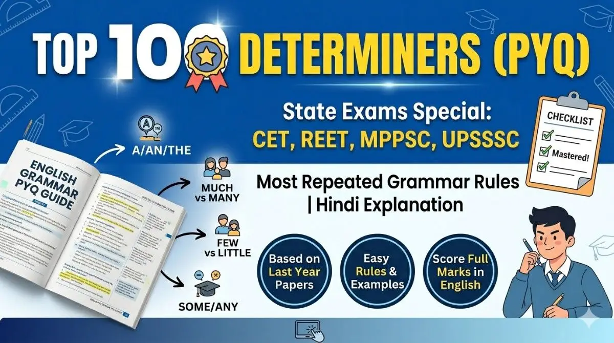 Rules of Determiners for Competitive Exams