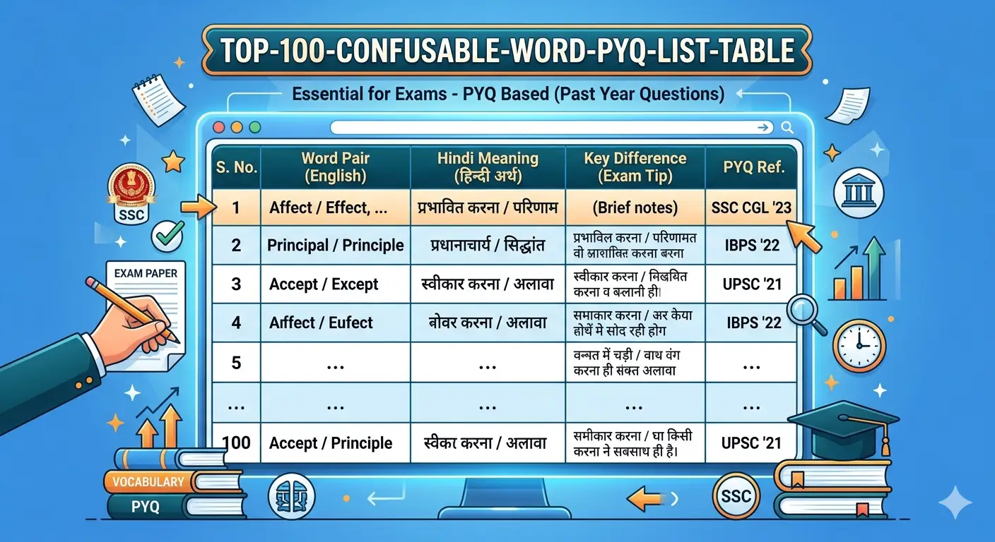 Top-100-Confusable-Word-PYQ-List-Table