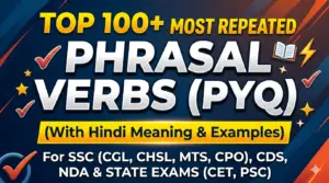 Previous year phrasal verb questions with Hindi meaning