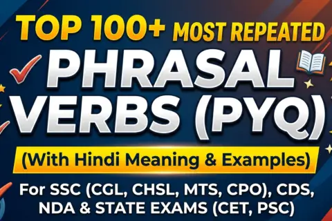 Previous year phrasal verb questions with Hindi meaning