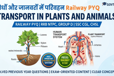 पौधों और जानवरों में परिवहन Railway PYQ